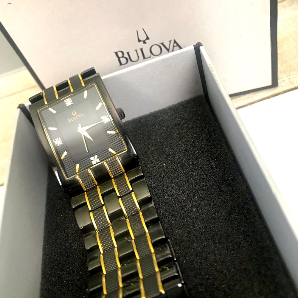MEN'S BULOVA DIAMOND ACCENT TWO-TONE WATCH